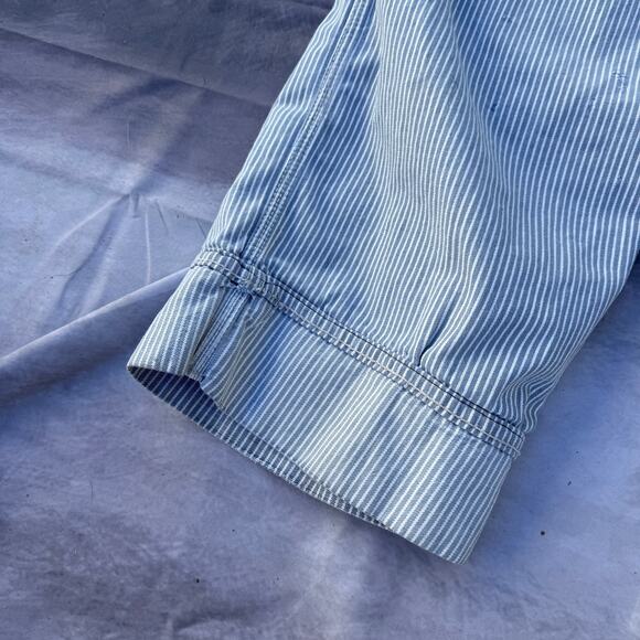 Vintage 70's Oshkosh B'Gosh Hickory Striped Railroad Denim Overalls Bibs Sz XL - Picture 13 of 13